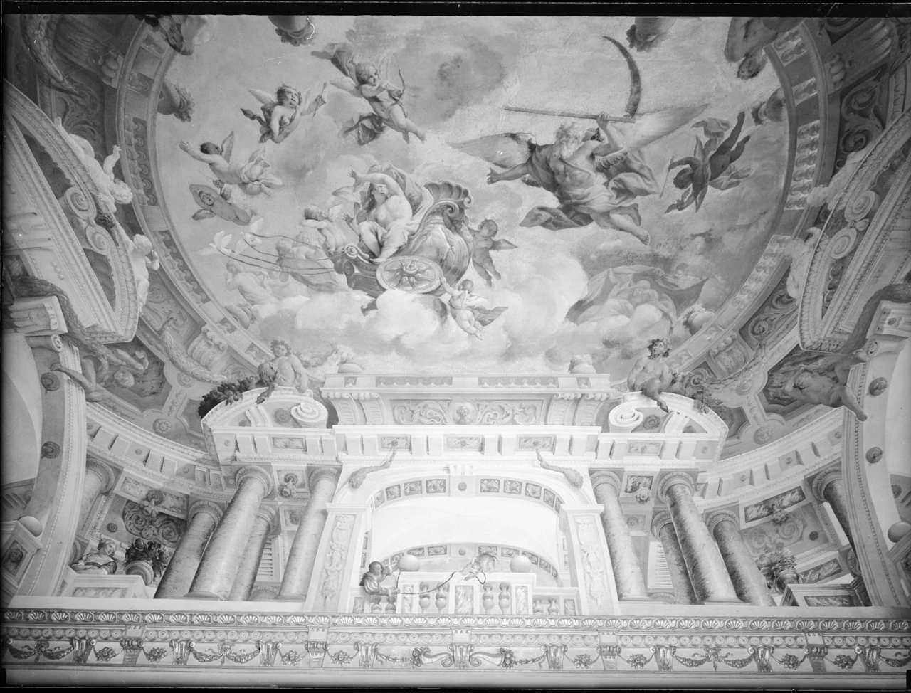 Mercurio e Venere, ratto di Orizia, diluvio di Deucalione, Medusa, caduta di Fetonte, caduta dei giganti, Gloria del Beato Nicolò Albergati - Bologna